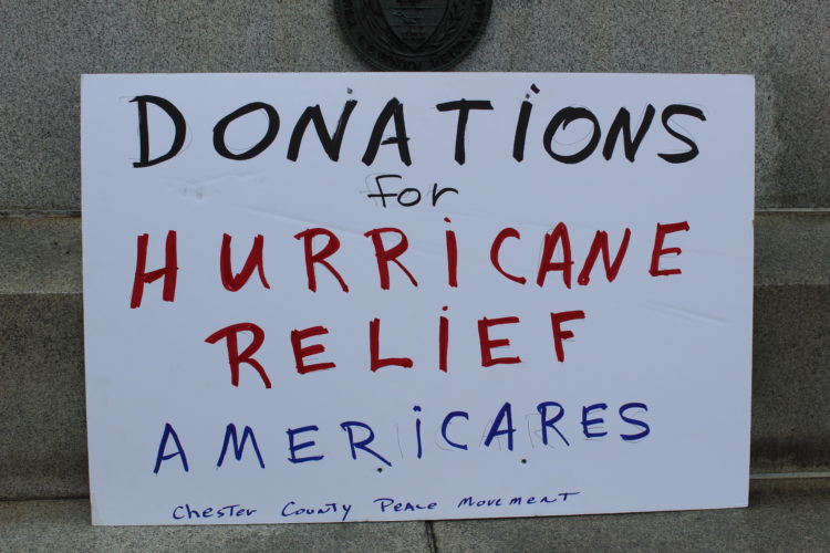 Collecting Donations for Hurricane Relief